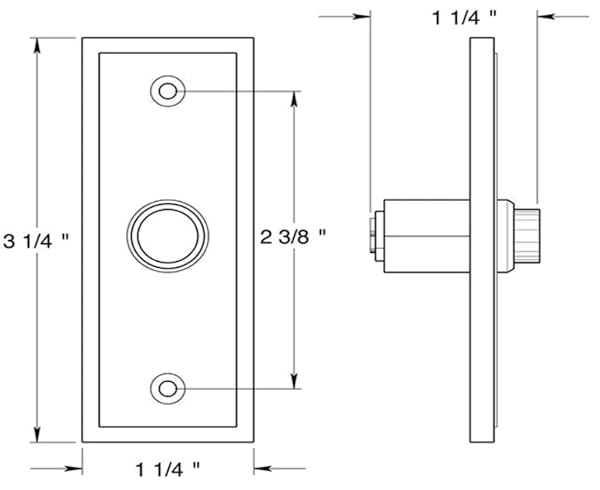 Deltana Bbs333cr003 Rectangular Contemporary Bell Button, Lifetime Brass - Image 3