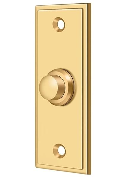 Deltana Bbs333cr003 Rectangular Contemporary Bell Button, Lifetime Brass