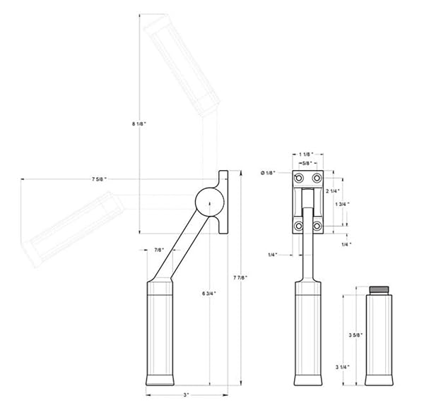Deltana Dhk7u26 Heavy Duty Kickdown Holder, Bright Chrome, 7" - Image 3