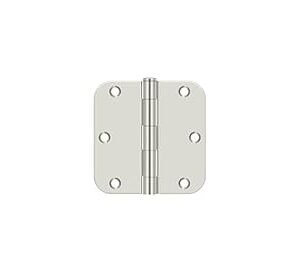 Deltana S35R514 3-1/2" x 3-1/2" x 5/8" Radius Hinge; Residential Thickness; Bright Nickel Finish