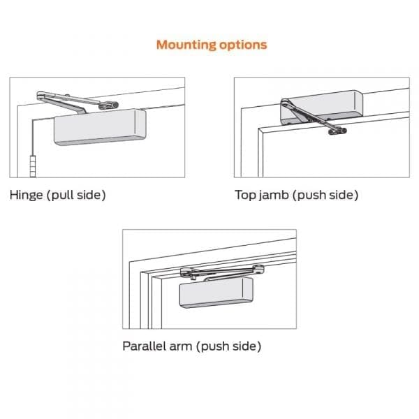 LCN 4050A Heavy Duty Door Closer (Rw/PA - Regular with Parallel arm Shoe, Aluminum Powder Coat, TBSRT) - Image 4