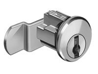 Pin Tumbler Lock, 1 7/32 In, Bright Nickel