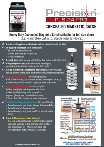 Precision Lock PLS 24 PRO Concealed Magnetic Catch for Light to Heavy Duty Doors with Thickness Greater Than 30 mm (1.18"), Pack of 2 - Image 7