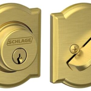 Schlage B60CAM608 Schlage B60N-CAM Single Cylinder Keyed Entry Grade 1 Deadbolt with Decorative Camelot Rose from The B-Series